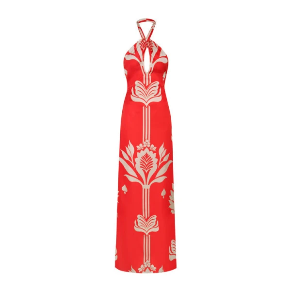 Andres Otalora luxury designer Dress with bold silhouette in linen