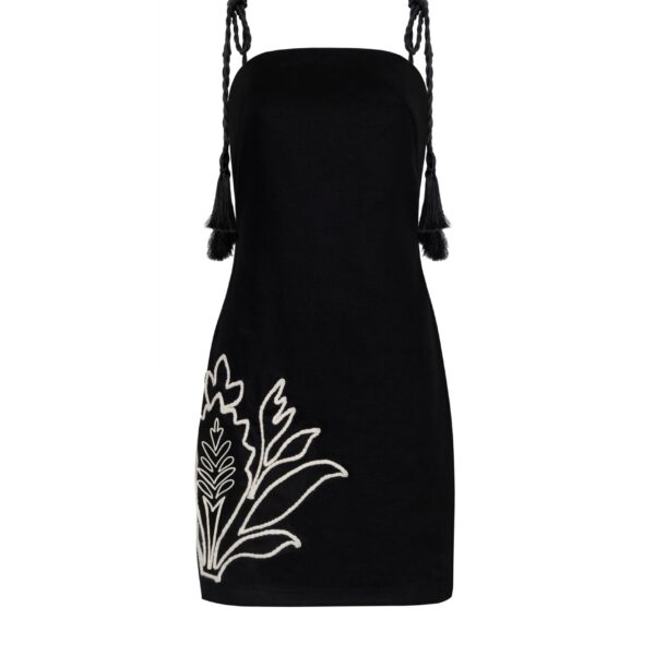 Andres Otalora luxury designer Dress with bold silhouette in linen