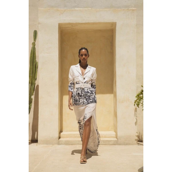 Andres Otalora luxury designer Skit with bold silhouette in linen