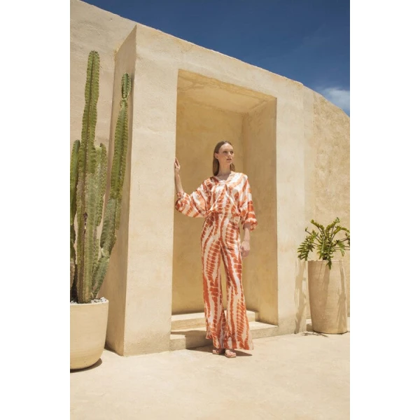 Andres Otalora luxury designer Pant with bold silhouette in linen