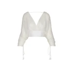 Andres Otalora luxury designer Top with bold silhouette in linen