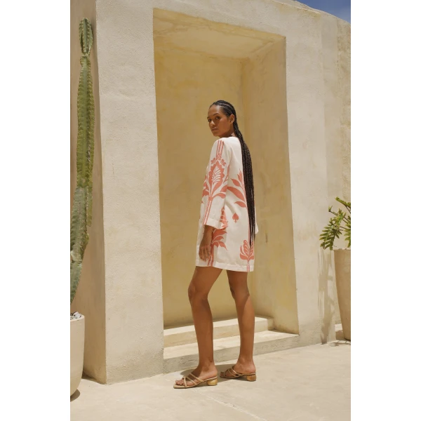 Andres Otalora luxury designer Dress with bold silhouette in linen