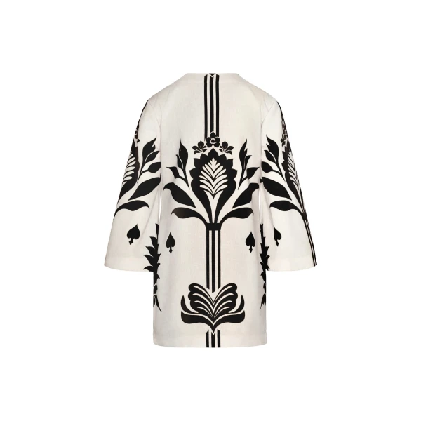 Andres Otalora luxury designer Dress with bold silhouette in linen