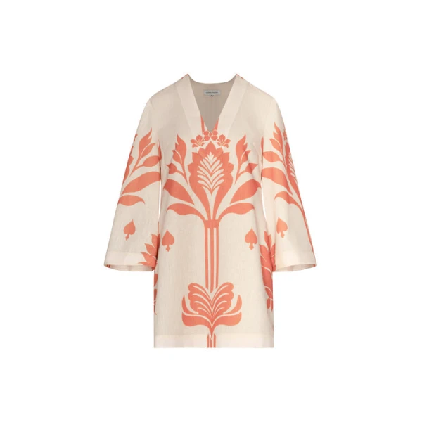 Andres Otalora luxury designer Dress with bold silhouette in linen