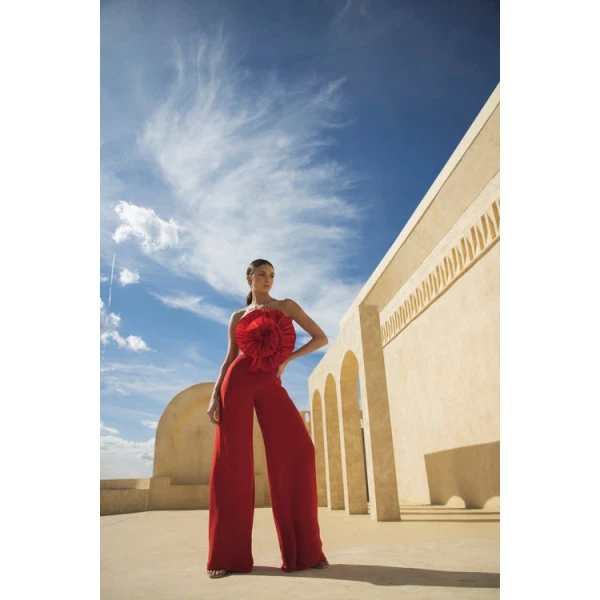Andres Otalora luxury designer Pant with bold silhouette in linen