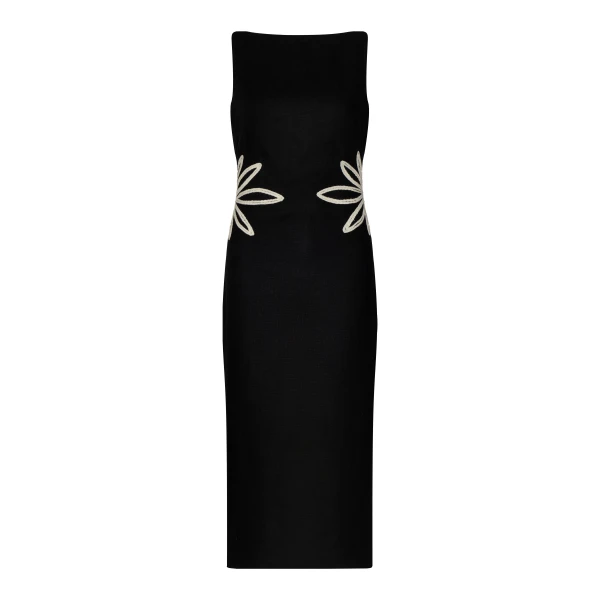 Andres Otalora luxury designer Dress with bold silhouette in linen