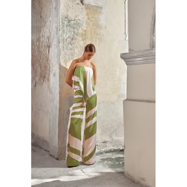 Andres Otalora luxury designer Top with bold silhouette in linen