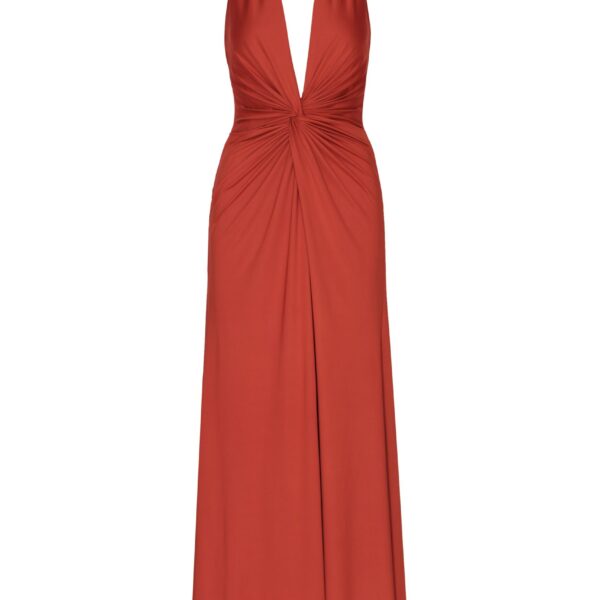 Andres Otalora luxury designer Dress with bold silhouette in linen