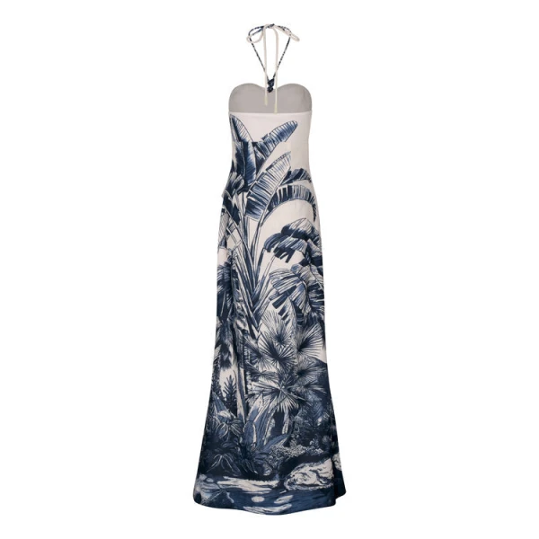 Andres Otalora luxury designer Dress with bold silhouette in linen