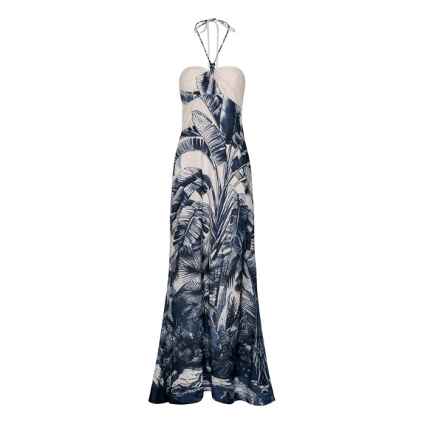 Andres Otalora luxury designer Dress with bold silhouette in linen