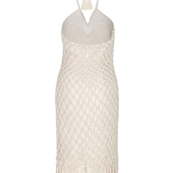 Andres Otalora luxury designer Dress with bold silhouette in linen
