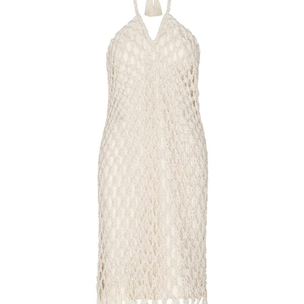 Andres Otalora luxury designer Dress with bold silhouette in linen