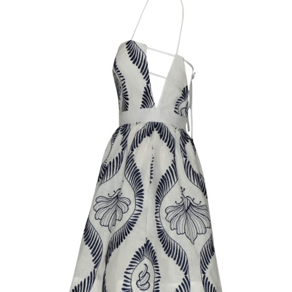 Andres Otalora luxury designer Dress with bold silhouette in linen