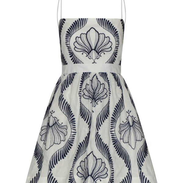 Andres Otalora luxury designer Dress with bold silhouette in linen