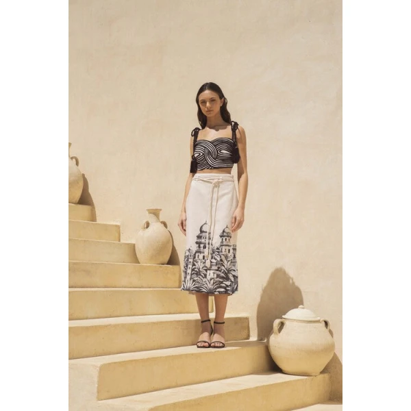 Andres Otalora luxury designer Skit with bold silhouette in linen