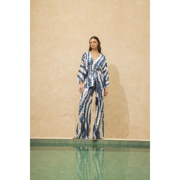 Andres Otalora luxury designer Top with bold silhouette in linen