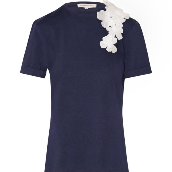 Andres Otalora luxury designer Top with bold silhouette in linen