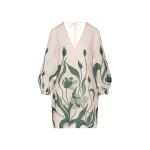 Andres Otalora luxury designer Dress with bold silhouette in linen