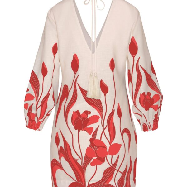 Andres Otalora luxury designer Dress with bold silhouette in linen