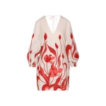 Andres Otalora luxury designer Dress with bold silhouette in linen