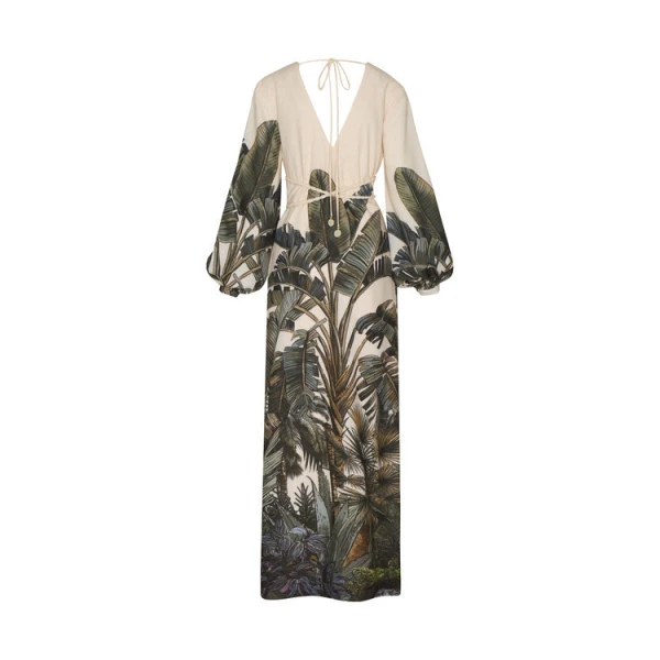 Andres Otalora luxury designer Dress with bold silhouette in linen
