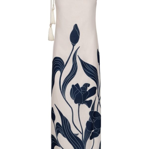 Andres Otalora luxury designer Dress with bold silhouette in linen
