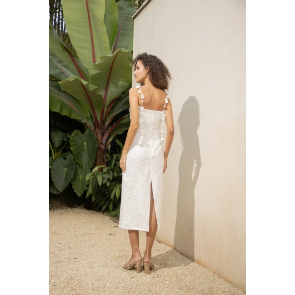 Andres Otalora luxury designer Dress with bold silhouette in linen