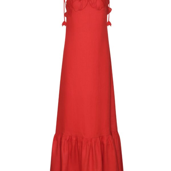 Andres Otalora luxury designer Dress with bold silhouette in linen
