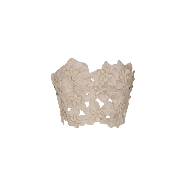 Andres Otalora luxury designer Top with bold silhouette in linen