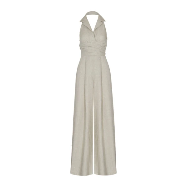 Andres Otalora luxury designer Jumpsuit with bold silhouette in linen