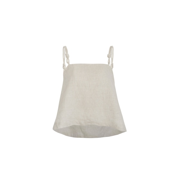 Andres Otalora luxury designer Top with bold silhouette in linen