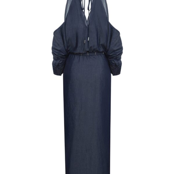 Andres Otalora luxury designer Dress with bold silhouette in linen