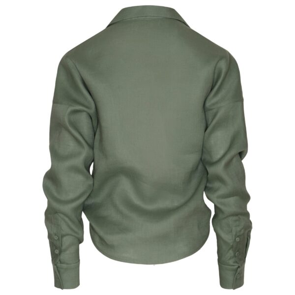 Andres Otalora luxury designer Top with bold silhouette in linen