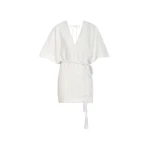 Andres Otalora luxury designer Dress with bold silhouette in linen