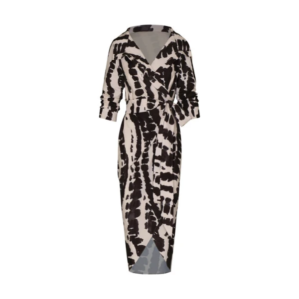 Andres Otalora luxury designer Dress with bold silhouette in linen