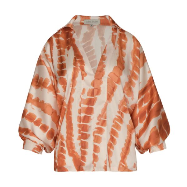Andres Otalora luxury designer Top with bold silhouette in linen