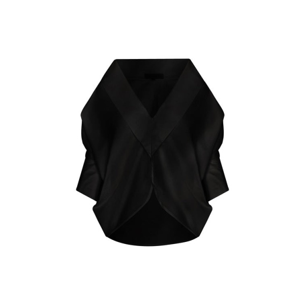 Andres Otalora luxury designer Top with bold silhouette in linen