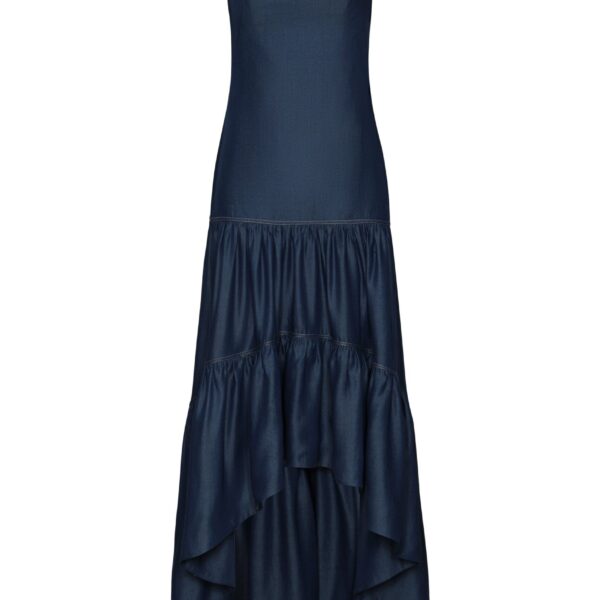 Andres Otalora luxury designer Dress with bold silhouette in linen
