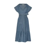 Andres Otalora luxury designer Dress with bold silhouette in linen
