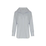 Andres Otalora luxury designer Top with bold silhouette in linen