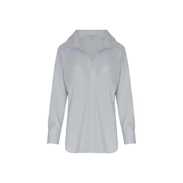 Andres Otalora luxury designer Top with bold silhouette in linen