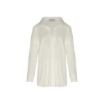 Andres Otalora luxury designer Top with bold silhouette in linen