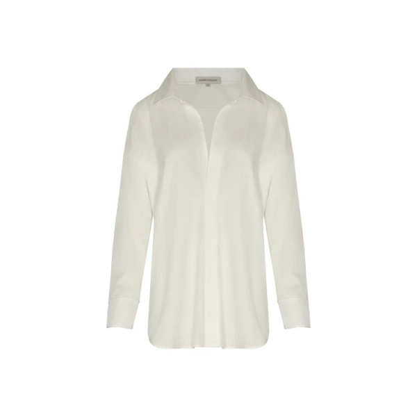 Andres Otalora luxury designer Top with bold silhouette in linen