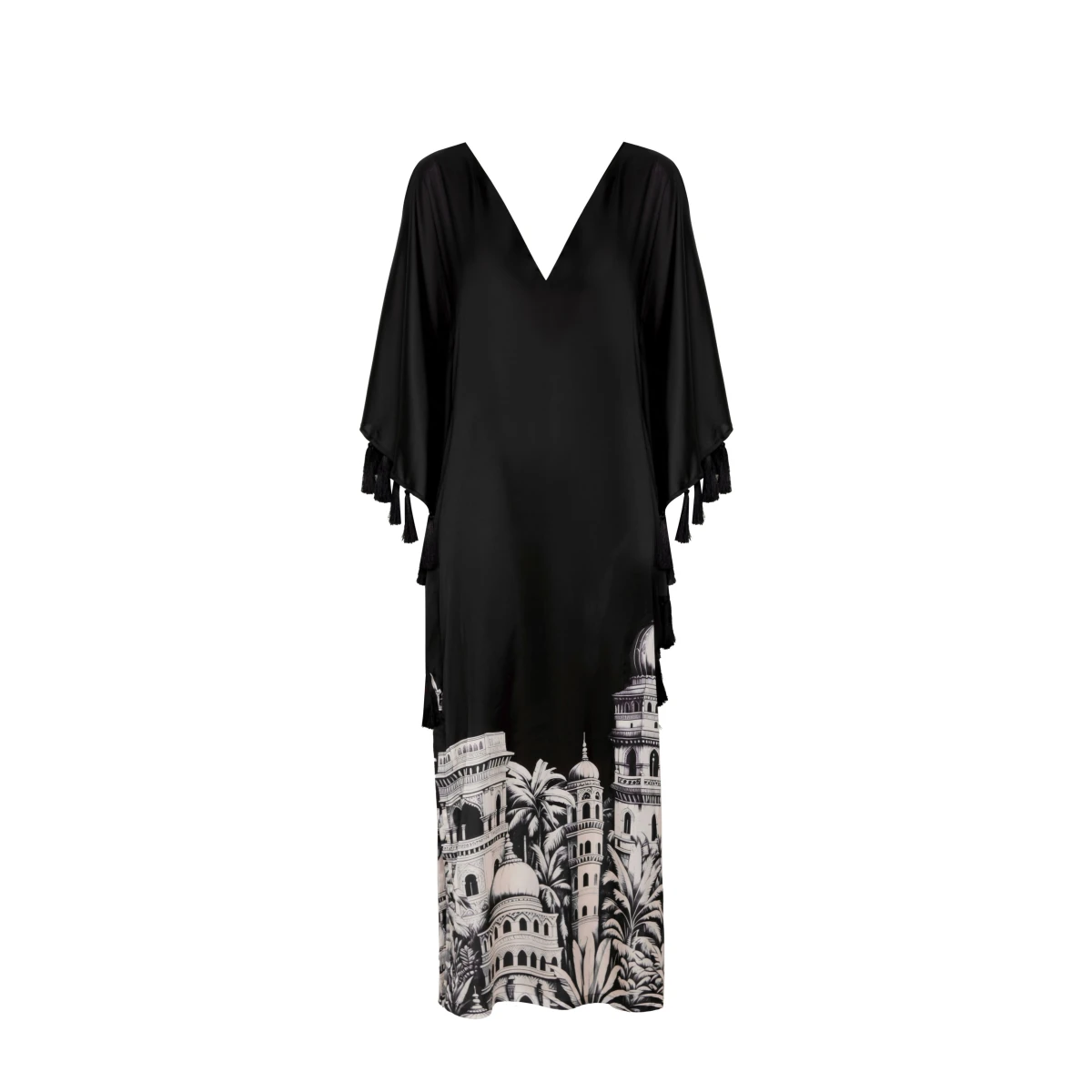 Andres Otalora luxury designer Dress with bold silhouette in linen