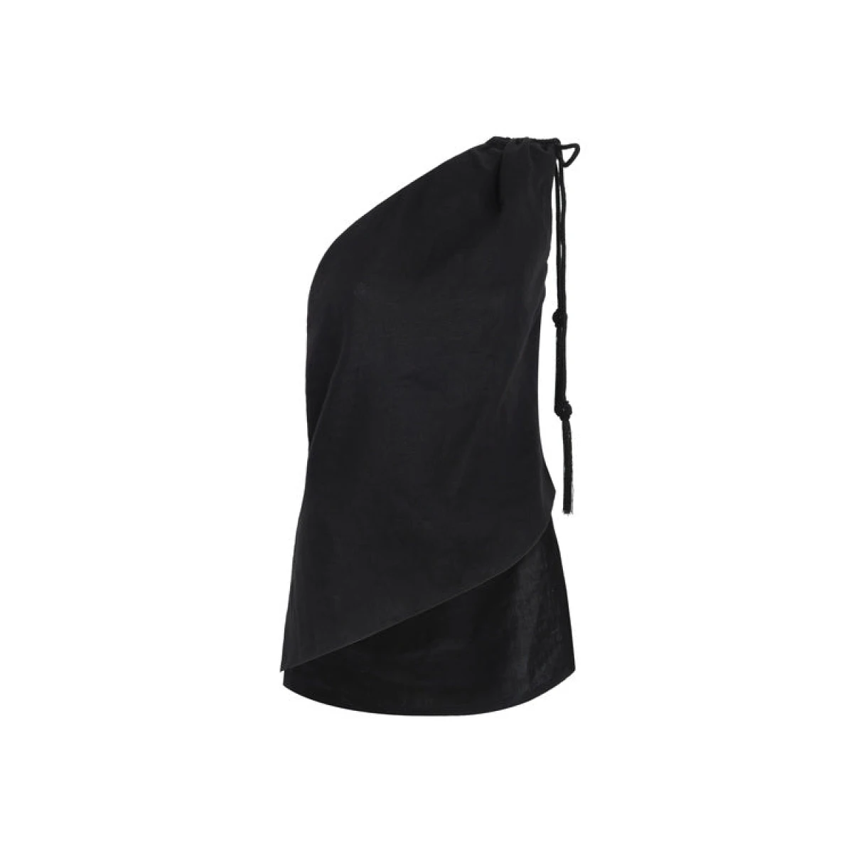 Andres Otalora luxury designer Top with bold silhouette in linen