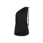 Andres Otalora luxury designer Top with bold silhouette in linen