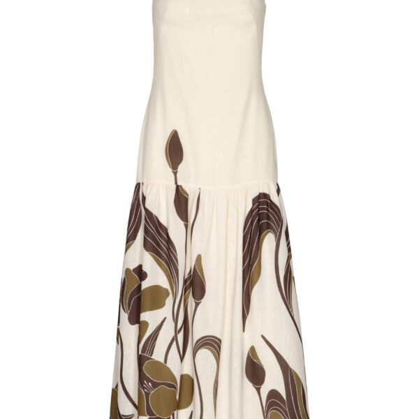 Andres Otalora luxury designer Dress with bold silhouette in linen