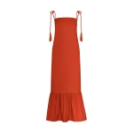 Andres Otalora luxury designer Dress with bold silhouette in linen