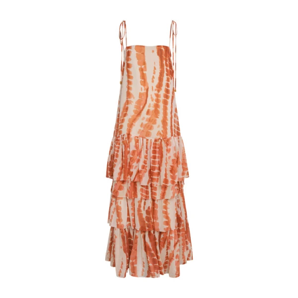 Andres Otalora luxury designer Dress with bold silhouette in linen