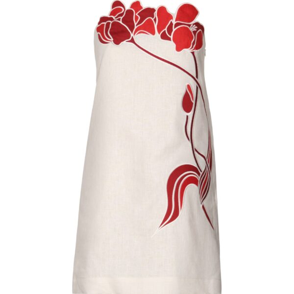 Andres Otalora luxury designer Dress with bold silhouette in linen